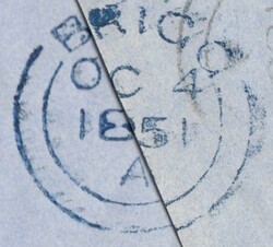 1851 MAIL BRIGG TO MACCLESFIELD WITH 'MISSENT TO/DERBY R.O' HAND ...