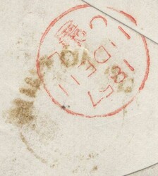 1857 UNPAID MAIL MARKED 'FREE' SALISBURY TO SCOTLAND CHARGED '2' WITH ...