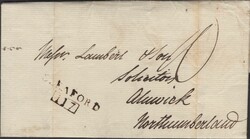 1808 MAIL SLEAFORD TO ALNWICK WITH 'SLEAFORD/117' MILEAGE MARK ...
