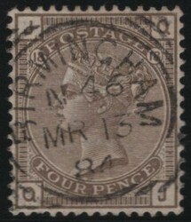 1882 4D GREY PL.18 WMK CROWN (SG160) GOOD USED. Good used 1882 4d ...