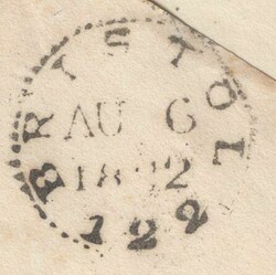 1822 MAIL BRISTOL TO MARLBOROUGH WITH 'BRISTOL 122' DOTTED CIRCLE ...