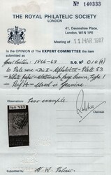 1857 DIE 2 1D PL.53 PALE ROSE 'SAVOY STREET PRINTING' (SPEC C9A(1) ...