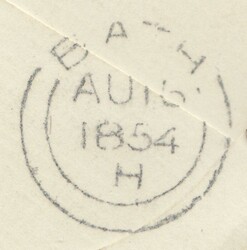 1854 MAIL BRISTOL TO BATH 1D (SG17) 'BRISTOL/134' SPOON TYPE 'B' ...