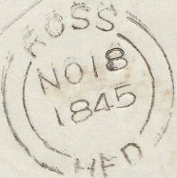 1845 'MISSENT TO BIRMINGHAM' HAND STAMP (BM 174)/PL.61(RC)(SG8). 1845 ...