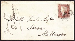 &nbsp;PLATE 125.1852 envelope from Ballymahon to Mullingar with four ...