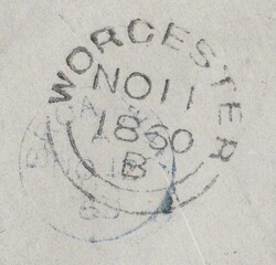 1860 'MISSENT TO WORCESTER' (WO929). Envelope Birmingham to Broadway ...