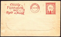            ADVERTISING. 1954 window envelope from Manchester with ...