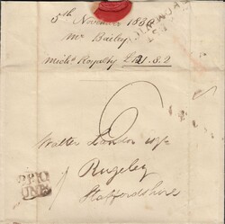            1830 BIRMINGHAM PENNY POST/WEST BROMWICH. 1830 letter ...