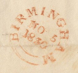            1830 BIRMINGHAM PENNY POST/WEST BROMWICH. 1830 letter ...