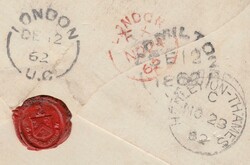 1862 MAIL HENLEY ON THAMES TO CANADA. Envelope Henley on Thames to ...