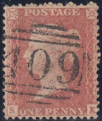 PL.27 (SK) (SG40)/1844 TYPE "409" NUMERAL OF JERSEY. A fine 1857 die ...