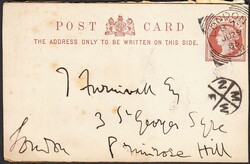 1885 MAIL USED IN LONDON/CIRCULAR INSTRUCTIONAL MARK. QV ½d brown ...