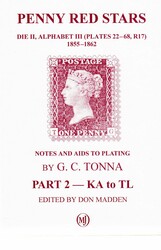 'PENNY RED STARS - DIE II, ALPHABET III (PLATES 22-68,R17) 1855-1862' ...