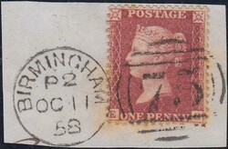 PL.37 (EG) (SG40). Small piece with a good used die 2 1d pl.37 ...