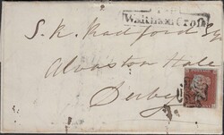 1844 MAIL WALTHAM CROSS, HERTS TO DERBY WITH 1D PL.39 (SG8)(BL ...