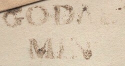 1784 MAIL GODALMING, SURREY TO LONDON WITH 'GODAL/MIN' TWO LINE HAND ...