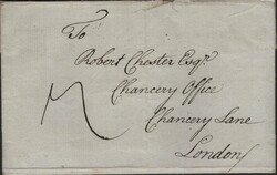 1773 MAIL MANCHESTER TO LONDON WITH 'MANCH/ESTER' HANDSTAMP (M21). ...