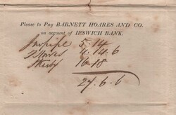 1840 1D MULREADY WRAPPER IPSWICH TO EYE. Used 1d Mulready wrapper, ...