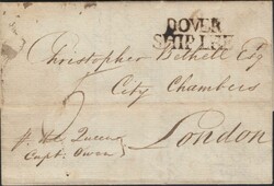 1793 MAIL ANTIGUA TO LONDON WITH 'DOVER/SHIP LRE' HAND STAMP (ROB S ...