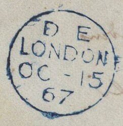 1867 MAIL LONDON TO TORINO, ITALY 'SAMPLE MAIL' WITH 2D BLUE (SG45) ...