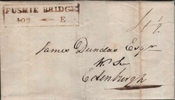 1823 MAIL OUTERSTON, MIDLOTHIAN TO EDINBURGH WITH 'FUSHIE ...