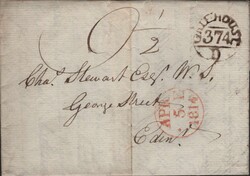 1814 MAIL GATEHOUSE, DUMFRIES TO EDINBURGH WITH 'GATEHOUSE/374/D' ...
