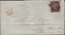 1850 MAIL USED IN LONDON WITH 1D PL.88 (SG8)(PA) 'Little Newport St. ...