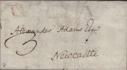 CIRCA 1786 MAIL ALNWICK, NORTHUMBERLAND TO NEWCASTLE WITH ...