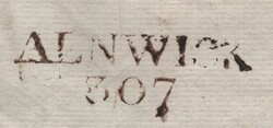 CIRCA 1786 MAIL ALNWICK, NORTHUMBERLAND TO NEWCASTLE WITH ...