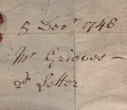 1748 MAIL ALNWICK TO NEWCASTLE WITHOUT HANDSTAMP. Fine letter from ...