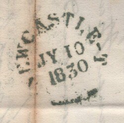 1830 MAIL NEWCASTLE TO ALNWICK WITH FINE PRINTED CONTENT. Letter, ...