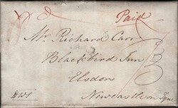 1837 MAIL ALNWICK, NORTHUMBERLAND TO ELSDON WITH 'ALNWICK' UDC (NR40) ...