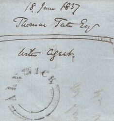 1837 LETTER BILTON HOUSE, NORTHUMBERLAND TO ALNWICK WITH RARE ...