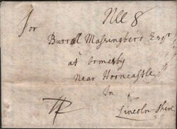 1717 MAIL LEICESTER TO HORNCASTLE, LINCS WITH 'LEICESTER' STRAIGHT ...