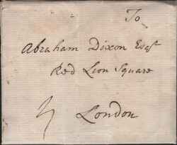 1753 MAIL ALNWICK TO LONDON WITH EARLIEST RECORDED 'ALNE/WICK' ...