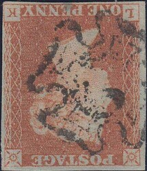 1842 1D Pl. 24 WATERMARK INVERTED (LK)(SG 8Wi). Fine used 1d pl. 24 ...