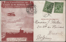 1911 FIRST U.K. AERIAL POST, GOOD USED LONDON POSTCARD IN BROWN TO ...