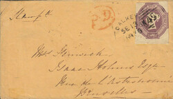 THE RARE DALKEY IRISH SPOON ON COVER WITH 6D EMBOSSED. 1856 buff ...