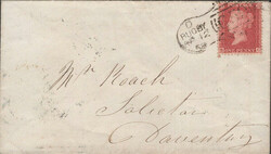 1857 MAIL BIRMINGHAM TO LONDON WITH DIE 2 1D (SG40) 'BIRMINGHAM/75' ...