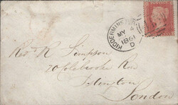 1854 1D PINK ENVELOPE GLOUCESTER TO CHIPPING CAMPDEN WITH ...
