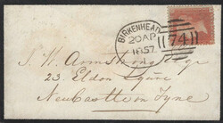 1856 MAIL GLOUCESTER TO LONDON WITH 1D (SG29) 'GLOUCESTER/312' SPOON ...