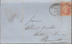 1858 LARGE PIECE REGISTERED MAIL LIVERPOOL TO LONDON WITH 1D (SG40) ...