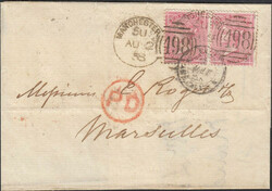 1859 SMALL PIECE DIE 2 1D (SG40) X 2 WITH TWO STRIKES 'BELFAST/62' ...