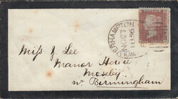 1858 NORTHAMPTON SPOON (ORIGINAL)(RA106) ON COVER. Envelope ...