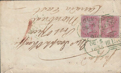 1858 MAIL ATHLONE TO KNUTSFORD WITH DIE 2 1D (SG40) CANCELLED ...