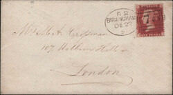 1869 MAIL WORCESTER TO BIRMINGHAM 1D PL.115 (SG43) 'WORCESTER/918' ...