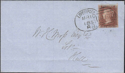 1854 MAIL LIVERPOOL TO GLASGOW, SG17 WITH LIVERPOOL SPOON (RA51), ...