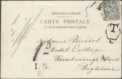 1915 UNDERPAID MAIL INDIA TO LONDON/RE-DIRECTED. Post card India to ...