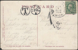 1912 UNDERPAID MAIL USA TO CHELMSFORD. Post card Mackinac Island to ...