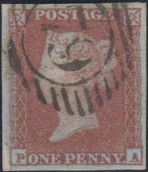 1851 PL.129 (PA) (SG8). A superb 1851 1d pl.129 lettered PA with fine ...